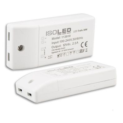 ISOLED LED Trafo 12V/DC 0-30W kompakt SELV