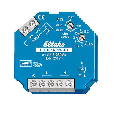 ISOLED Universal-Push Dimmer Eltako für dimmbare 230V Leuchtmittel/Trafos 400VA