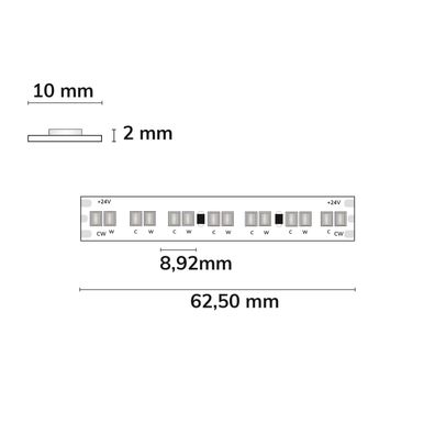 ISOLED LED HEQ922/960 Linear CCT Flexband 24V DC 15W kw | 15W ww 140lm/W IP20 5m Ro