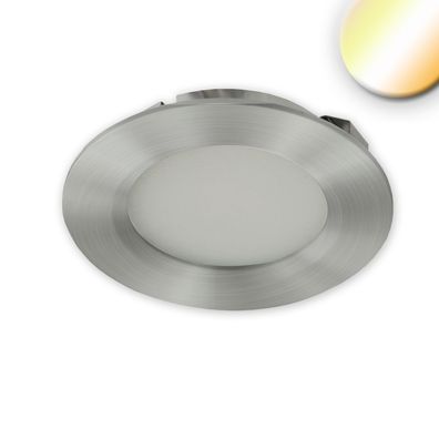 ISOLED LED Möbeleinbaustrahler Alu gebürstet rund 3W 120° 24V DC weißdynamisch 1900