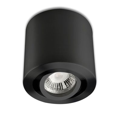 ISOLED Deckenaufbauleuchte rund für GU10/MR16 Alu schwarz exkl. Leuchtmittel