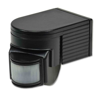 ISOLED PIR Bewegungsmelder schwarz 230V max. 4A 180° max. 10m Detektionsradius IP44