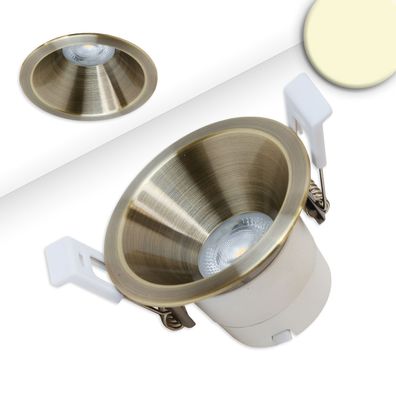 ISOLED LED Einbaustrahler BACK60 messing geb. rund 5W CRI90 3000K rückversetzt UGR<