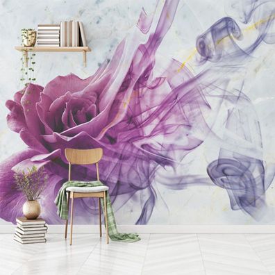 Abstrakte Wasserfarben Rauchlinien Rosen - Moderne Hintergrundwand 10232