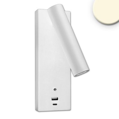ISOLED LED Leseleuchte 3W weiß mit USB-A und USB-C Ladebuchse warmweiß 3 Stufen dim