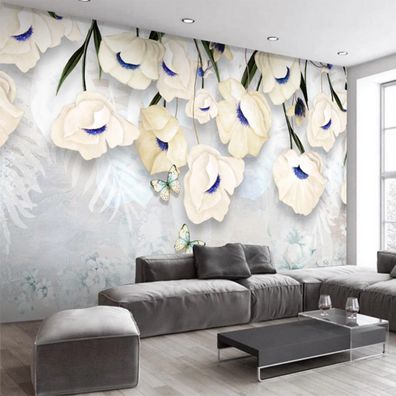 Blumen Fototapete - Moderne Wohnzimmer Hintergrundwand 10234