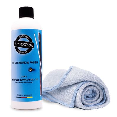 Cue Cleaning & Polish 2in1 – Reiniger mit Wachs Politur 200 ml - inkl. Mikrofasertuch