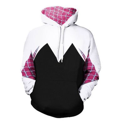 Movie Spider Gwen Stacy Sweatshirt Hoodie Cosplay Jacket Mantel Costume Pullover