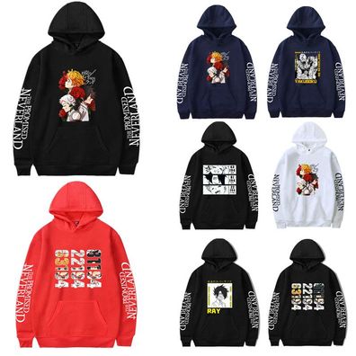 Anime The Promised Neverland Hoodie Sweater Emma Ray Unisex Casual Pullover Tops