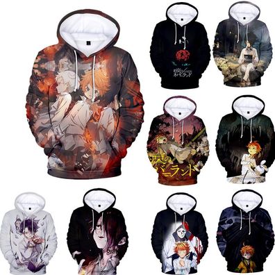 The Promised Neverland Hoodies Emma Ray Mujika 3D Printed Manga Hoody Sweatshirt