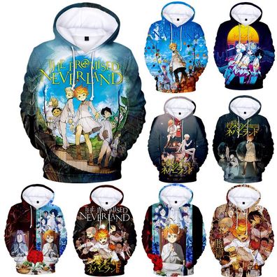 Anime The Promised Neverland Hoodie Yakusoku no Neverland Hooded Pullover Jumper
