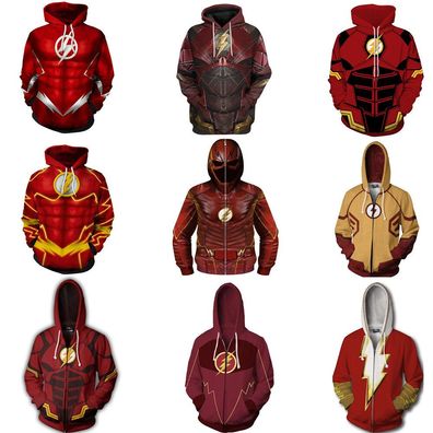 Film Die Flash Allen 3D Hoodies Cosplay Superheld Sweatshirt Jacke Kostume Mantel