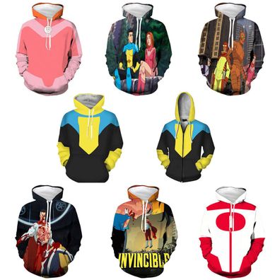 Cosplay Invincible Mark Grayson 3D Hoodies Adult Sweatshirt Jacke Mantel Kostume