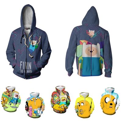 Adventure Time with Finn and Jake 3D Hoodies Sweatshirt Mantel Jacken Kostume