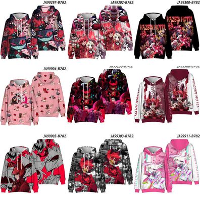 Hazbin Hotel Alastor Angel Dust 3D Hoodies Vaggie Charlie Sweatshirts Jackets