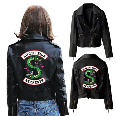 Riverdale South Side Serpents Weibliche 3D PU Jacken Hoodies Cosplay Mantel