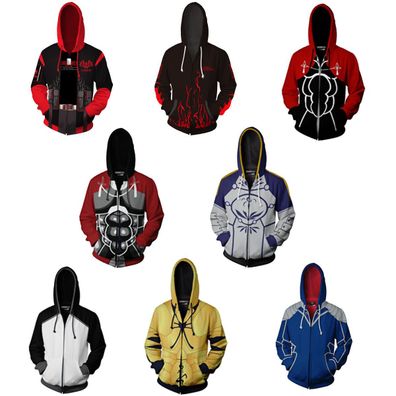 Fate Grand Order 3D Hoodie Cosplay Saber Alter Gilgamesh Sweatshirt Jacke Mantel