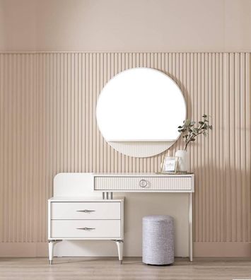 Modern Konsoletisch Frisiertisch Schminktisch Kommode Set 3tlg Weiß