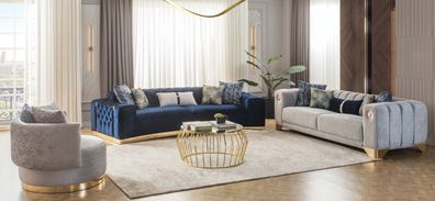 Moderne Polster Sofagarnitur Designer Textil Möbel 4-Sitzer Dreisitzer