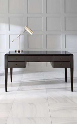 Schreibtisch Tisch Büro Office Bürotisch Computertisch Holz Luxus Braun Design