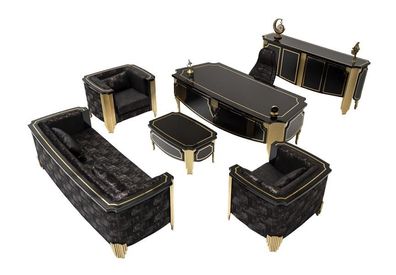 Arbeitszimmermöbel Luxus Arbeitstisch Büro Komplett Sofagarnitur Tisch 6tlg