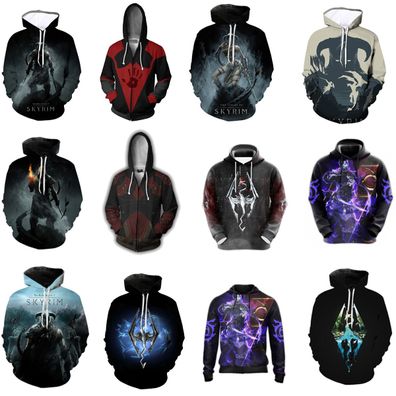 The Elder Scrolls 3D Hoodies Cosplay Akaviri Mer Beast Sweatshirt Jacke Kostum