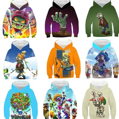 Cosplay Plants vs Zombies PVZ Adult Kids 3D Hoodies Sweatshirts Jacket Mantels