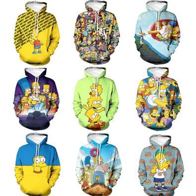 Cosplay The Simpsons Maggie Marge Homer Bart 3D Hoodies Sweatshirts Jacket Mantels