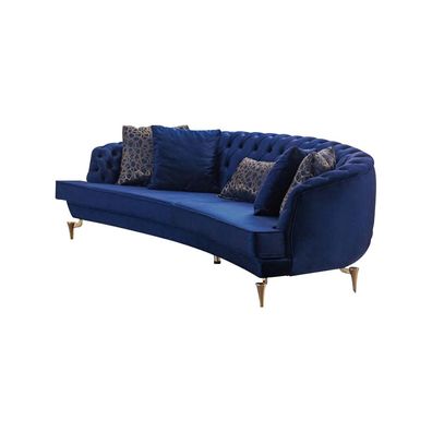 Halbrunder Chesterfield Blauer 4-Sitzer Designer Polster Edle Couch Neu