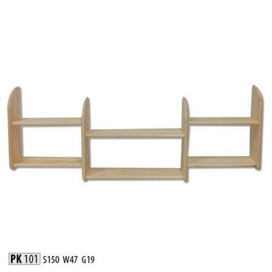Bücherregal 150 * 19 * 47 cm Vollholz Kiefer massiv Büroregal Regal Echtes Holz