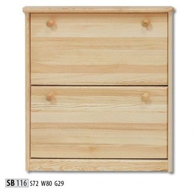 Schuhschrank 4 Fach Kommode Echtholz Massive Möbel Schuhkipper Schuhregal Regal