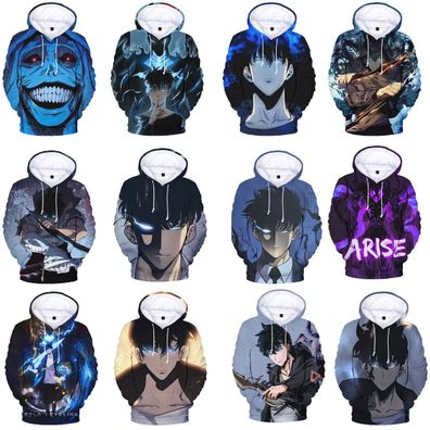 Solo Leveling Cosplay Sung Jin Woo Kostume Hoodie Mantel
