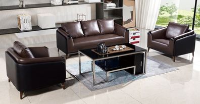 Sofagarnitur 3 + 1 + 1Sitzer Ledersofa Couch Wohnlandschaft Garnitur Design Modern