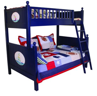 Klassisches Kinderbett Etagenbett Blau Hochbett Spielbett Kindeerbett Stockbett