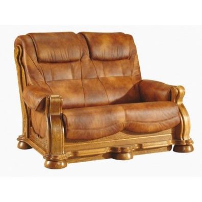 Zweisitzer Couch Klassische Ledersofa Couch Polster Sofa 2 Sitzer Leder Couchen