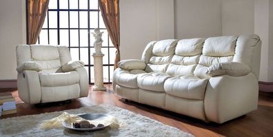 Multifunktions Couch Sofagarnitur Ledersofa 3 + 1 + 1 Relax Kino Sofa Set Polster