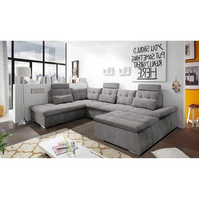 Ecksofa U-Form Sofa Wohnlandschaft Garnitur Polster Bettfunktion Design Ecksofa