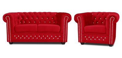 Sofagarnitur 3 + 1 Sitzer Sofas Couch Polster Blaue Klassische Couchen Garnitur