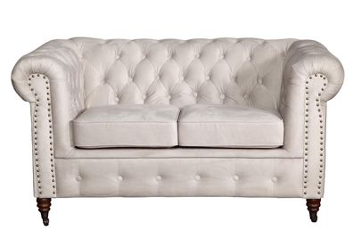 Sofa 2 Sitzer Chesterfield Couch Textil Stoff Sofa Möbel Edles Design Designer