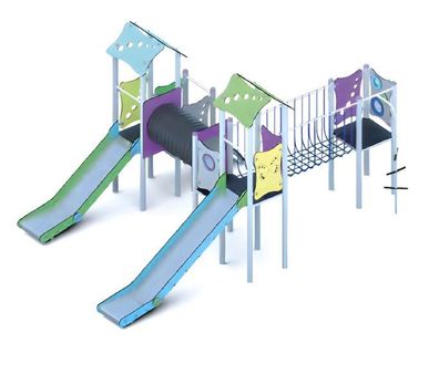 Kinderspielplatz Spielgelände Spielpark Hochwertigkeit Rutschbahn Aktivplatz