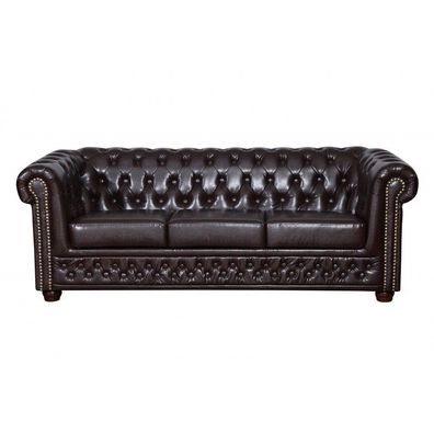Chesterfield Sofagarnitur Sofa 3 + 1 Couch Polster Set Sofas Couchen Leder Möbel