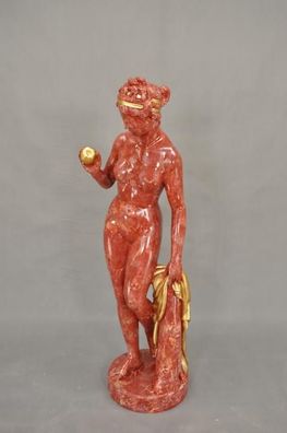 Antik Marmor Stil Statue Eva mit Apfel XXL Figur Statuen Skulptur Deko PG0010