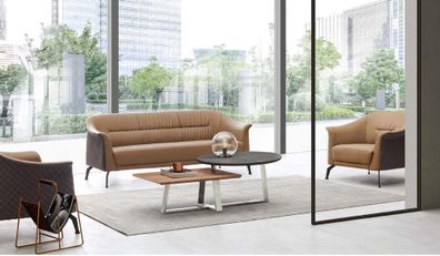 Kunstleder Chesterfield-Sofa in Schwarz modern und elegant