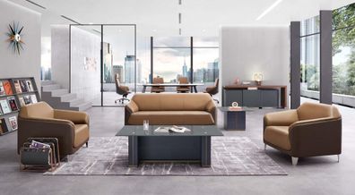 Kunstleder Chesterfield-Sofa in Schwarz modern und elegant