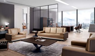 Kunstleder Sessel in Beige, Modernes Design, Komfortabler Sitz