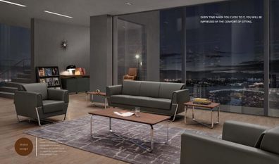 Kunstleder Chesterfield-Sofa in Schwarz modern und elegant