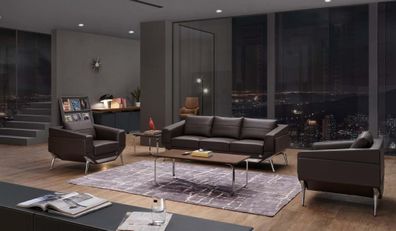 Kunstleder Chesterfield Sessel modern in Schwarz