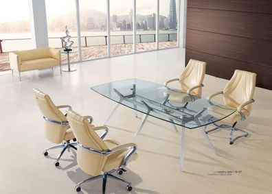 Moderner Chesterfield-Gartenstuhl aus Leder in Schwarz