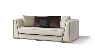 Leder-Sofa 3-Sitzer in modernem Design in Schwarz