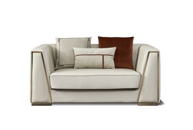 Klassisches Chesterfield-Sofa aus Textilleder in Braun